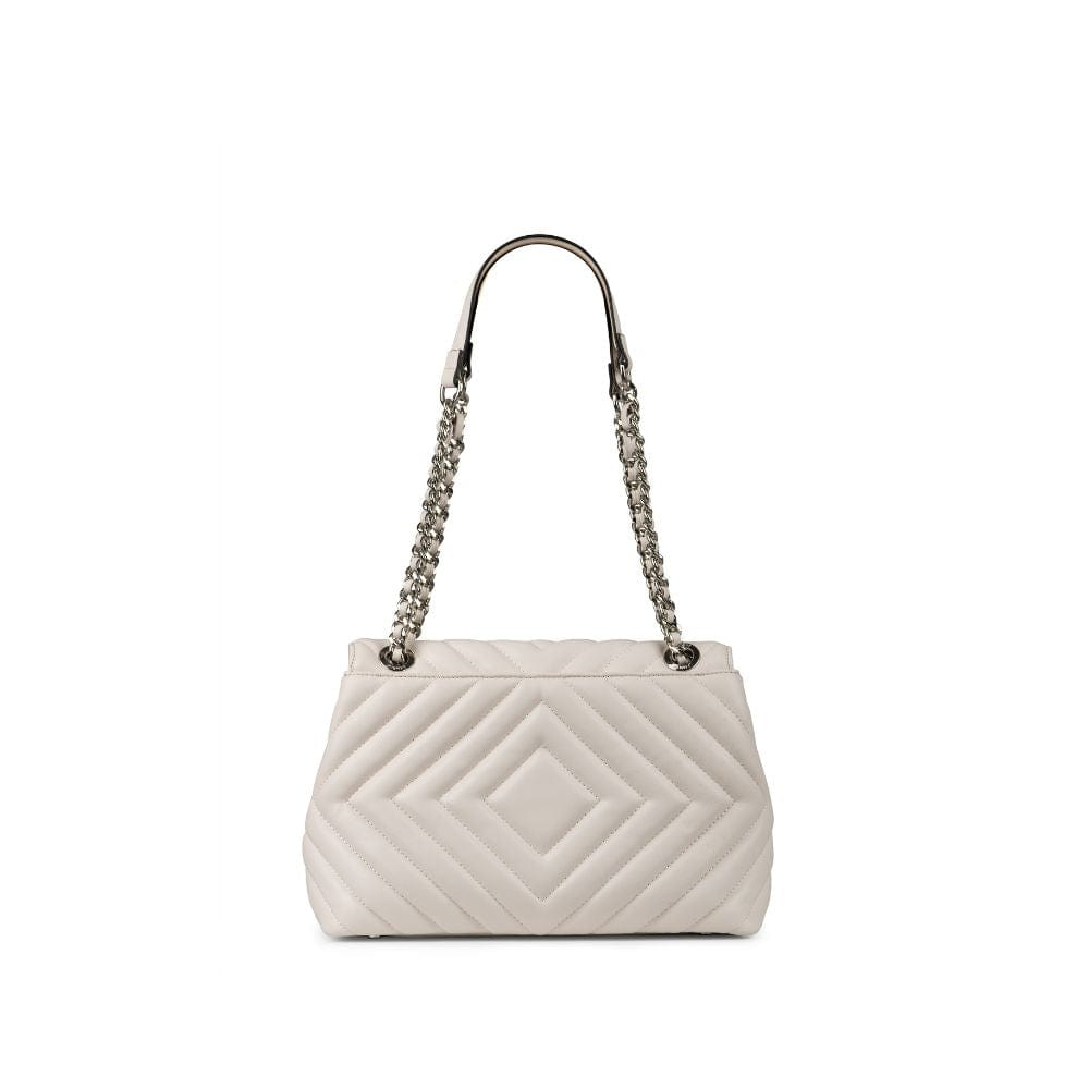 The Lisa - Oyster Vegan Leather Quilted Handbag