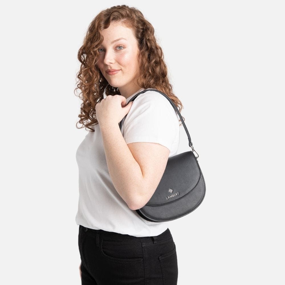 Le Naomi - Sac à main 2-en-1 en cuir vegan noir