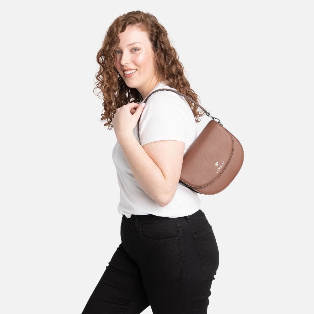 The Naomi - Brunette Vegan Leather 2-in-1 Handbag