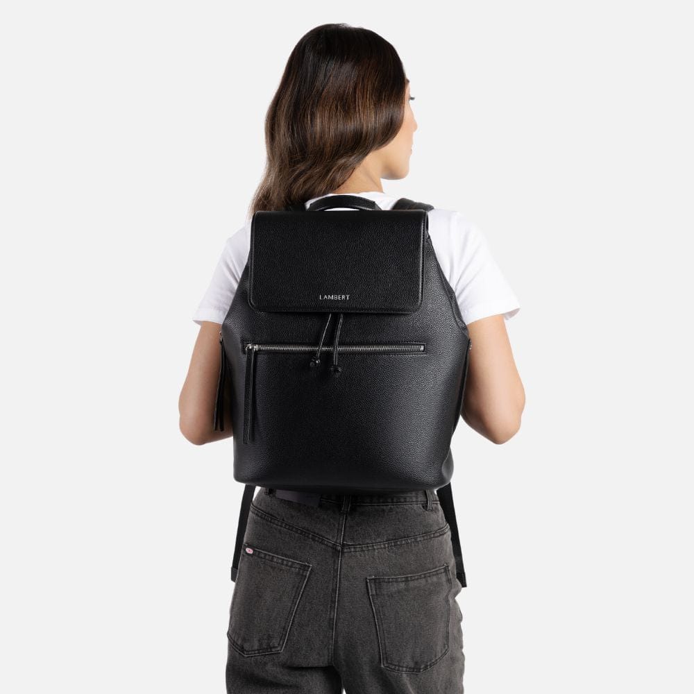 The Riley - Black Vegan Leather Backpack