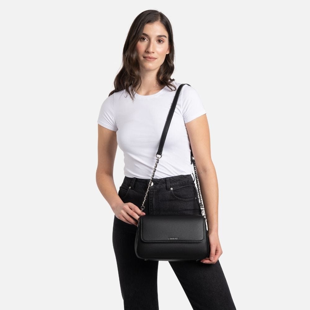 The Sam - 2-in-1 Black Vegan Leather Handbag