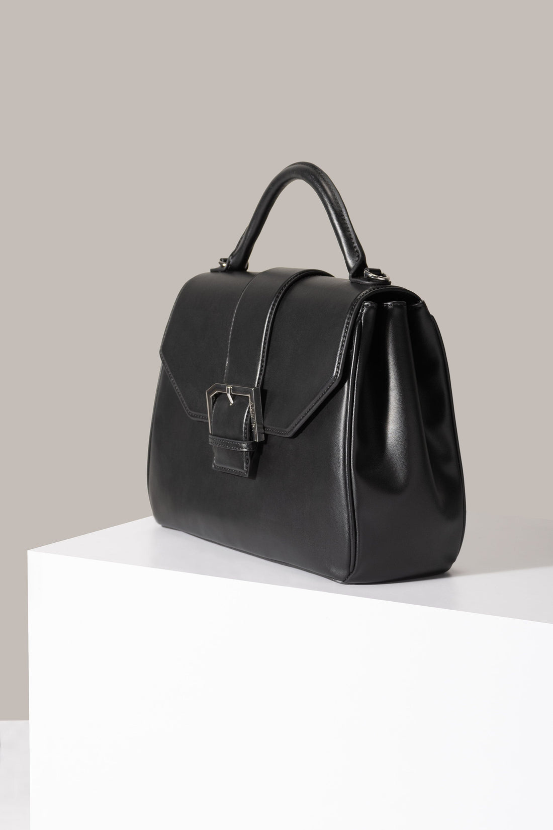 The Siena - Black Vegan Grape Leather Handbag