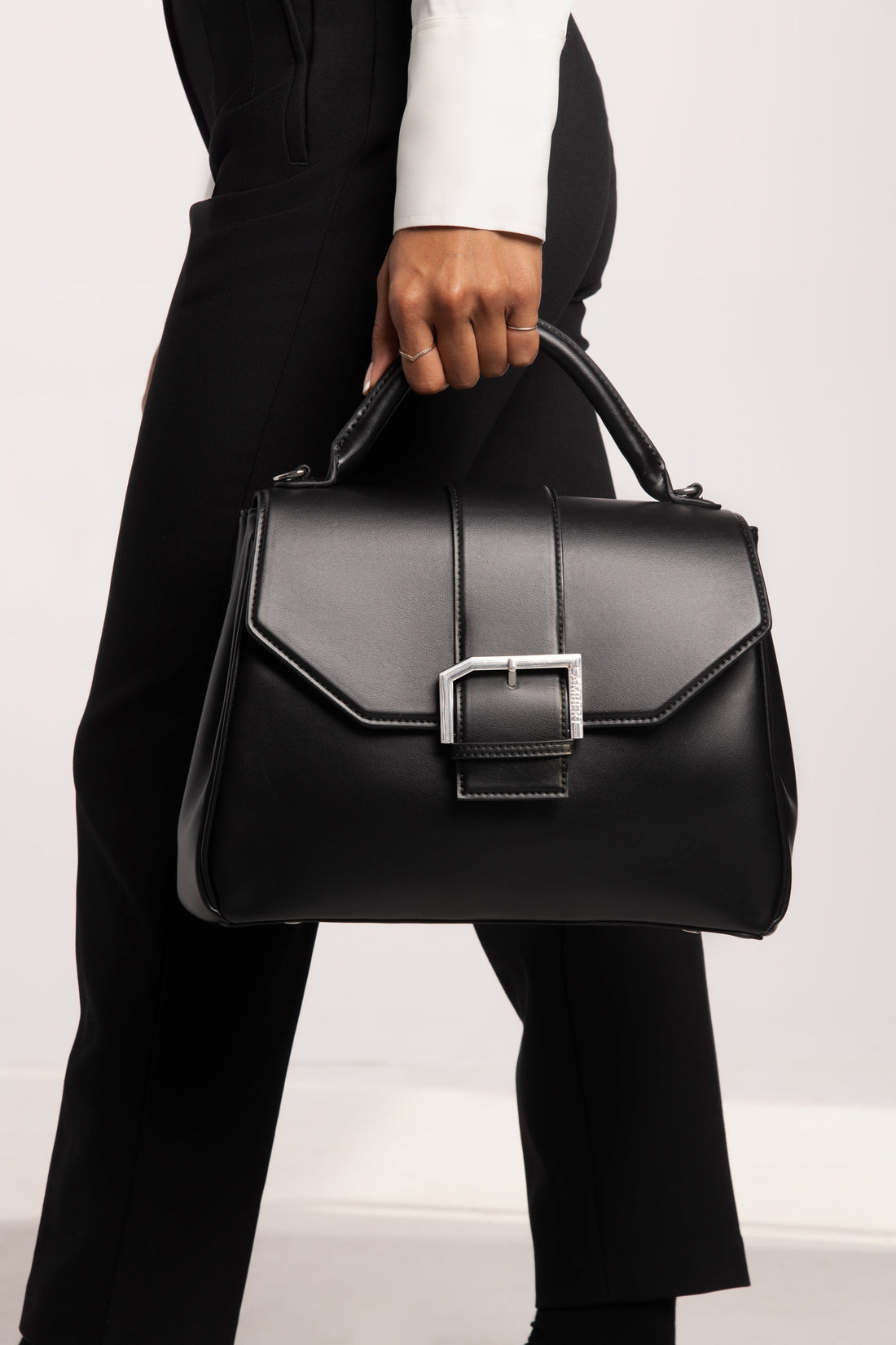 The Siena - Black Vegan Grape Leather Handbag
