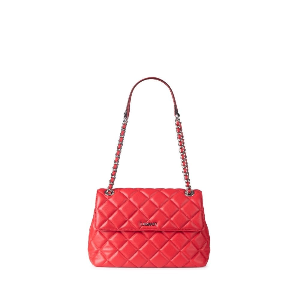 The Sofia - 2-in-1 Cherry Vegan Leather Quilted Crossbody