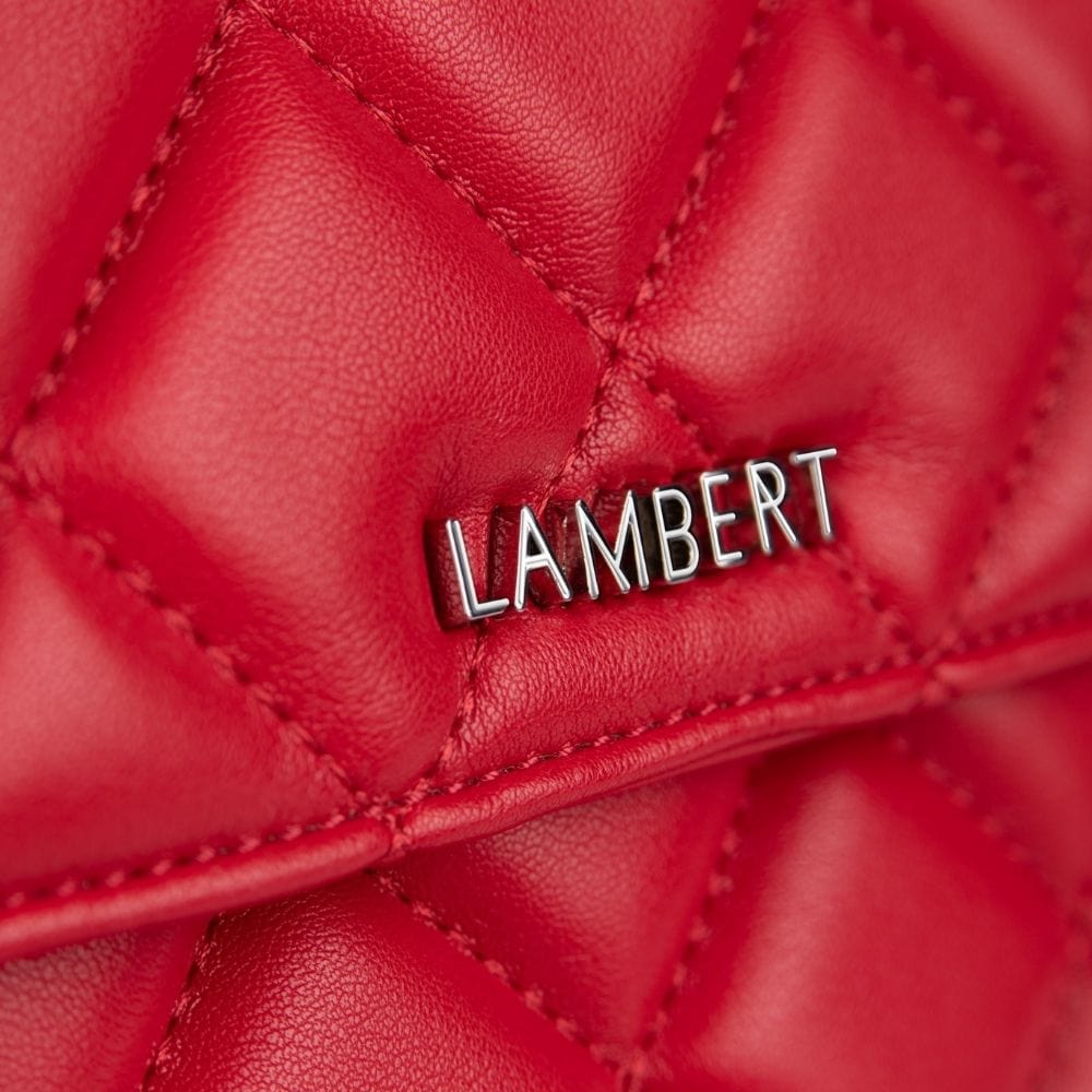 The Sofia - 2-in-1 Cherry Vegan Leather Quilted Crossbody