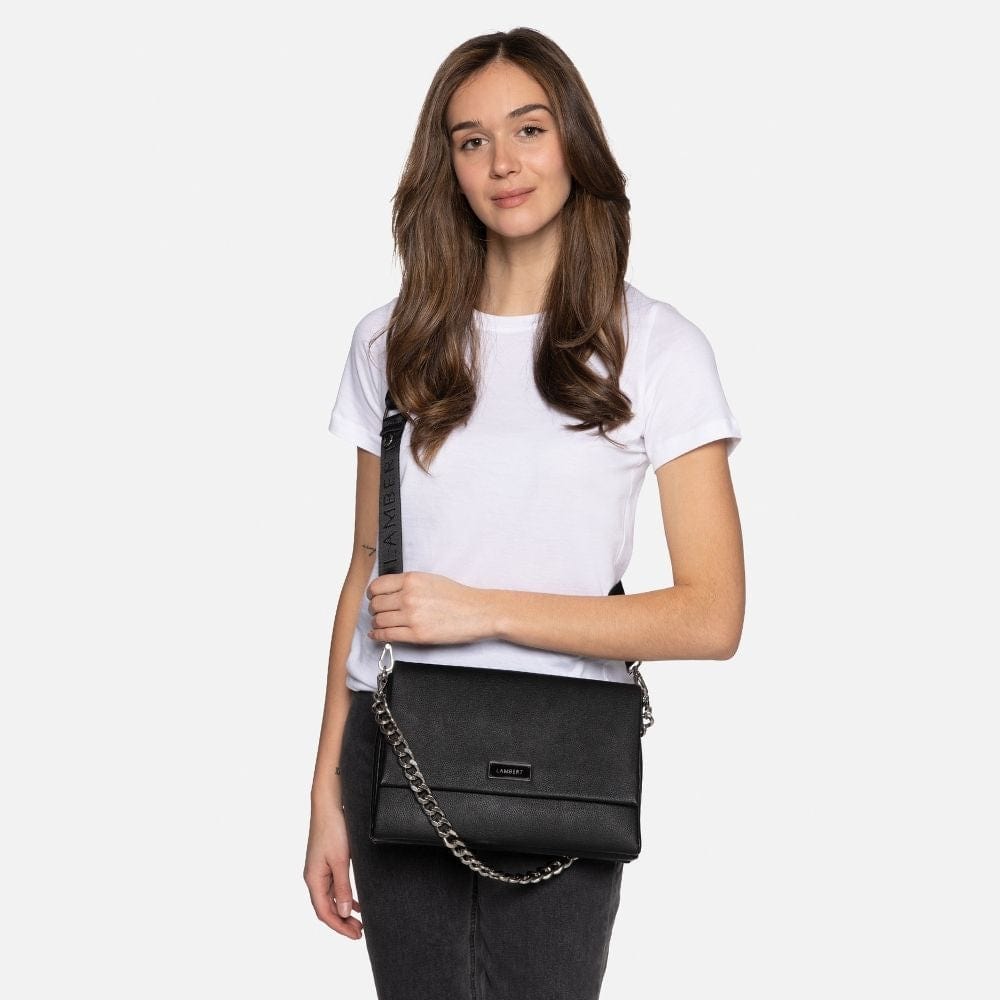 The Valeria - Black Vegan Leather Crossbody