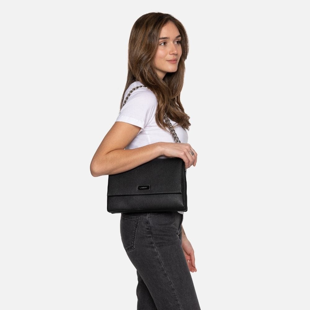 The Valeria - Black Vegan Leather Crossbody