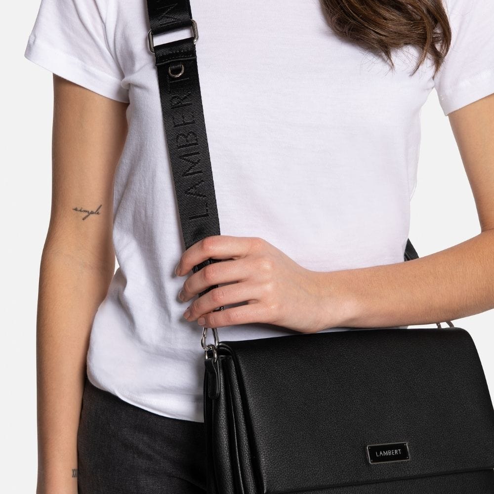 The Valeria - Black Vegan Leather Crossbody