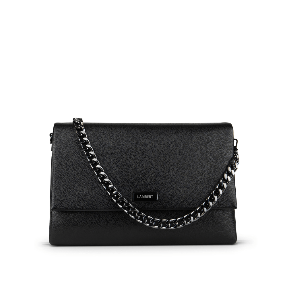 Black vegan top leather purse