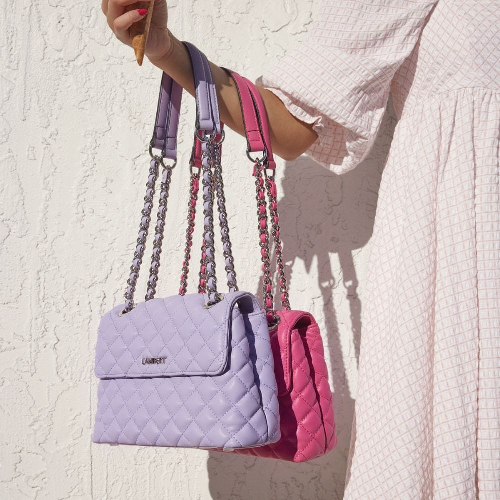 The Penelope - 2-in-1 Lavender Vegan Leather Handbag  